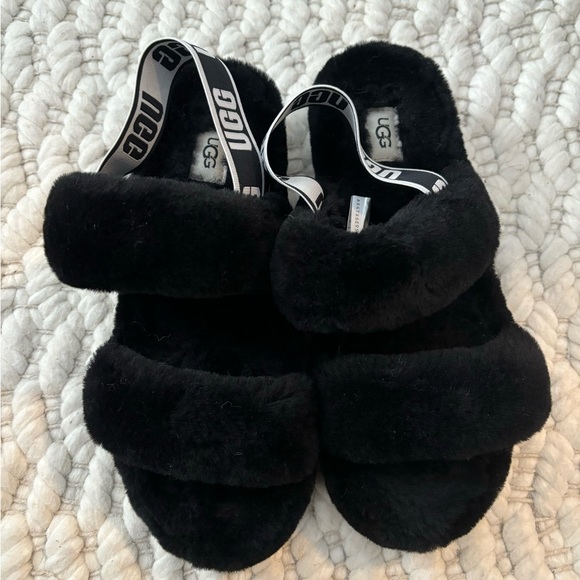 Black Oh Yeah Ugg Slippers Size 9 - Picture 2 of 3